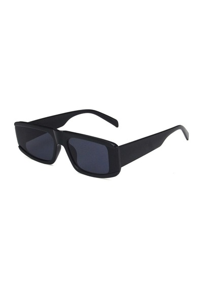Lunar Siyah Kemik Çerçeve Dikdörtgen Vintage Retro Unisex Güneş Gözlüğü