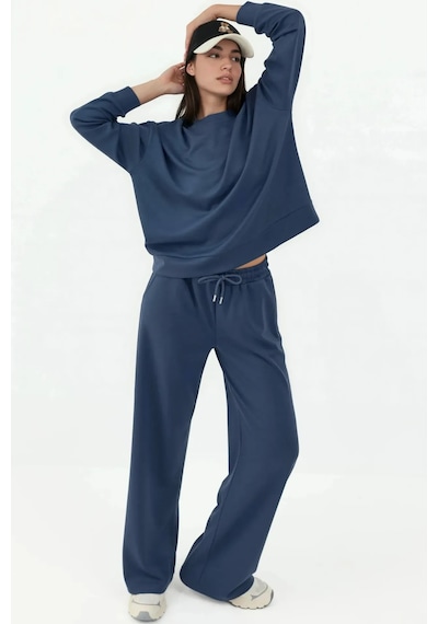 Hiccup Modal Dokunuşlu Basic Sweatshirt Oxford Mavisi