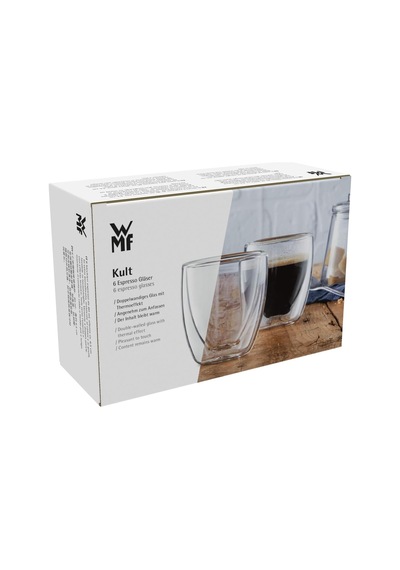 Kult Çift Duvarlı Espresso Fincanı Seti, 6 Parça, Çift Duvarlı Camlar, 80 Ml Çok Renkli