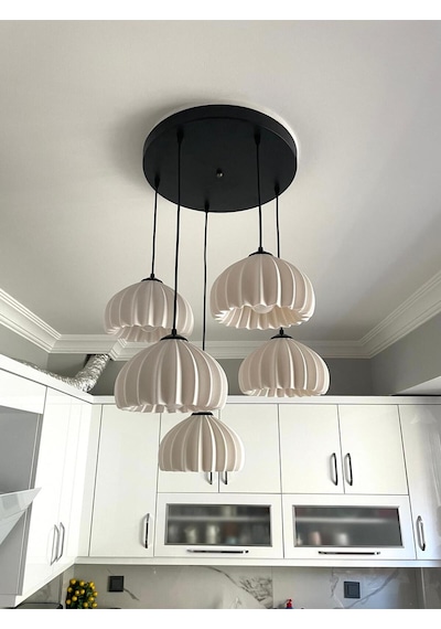 Solis Modern 5 Li Sarkıt Avize Salon Ve Mutfak Aydınlatması Şık Bohem Tarz Nestvibe Siyah