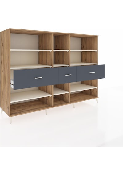 Kronos Dolap 9 Raflı 3 Çekmeceli 220x59x163 Çam-aytaşı/antrasit Çam-aytaşı/antrasit Kronos Dolap 9 Raflı 3 Çekmeceli 220x59x163 Çam-aytaşı/antrasit Çam-aytaşı/antrasit