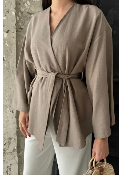 Kadın Kuşaklı Kimono 1177 Bej