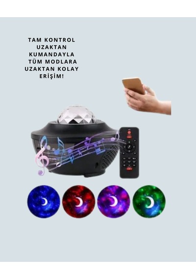 Sesle Etkileşimli Yıldız Projektörlü Gece Lambası Bluetooth Hoparlörlü, Usb Girişli, Dönen Okyanus Diğer 29065354