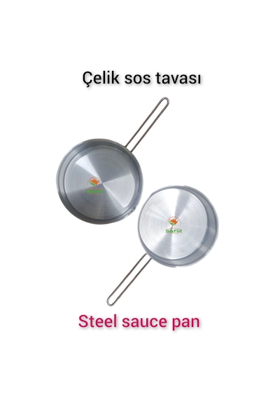 Çelik Sosluk Çelik Sos Tavası 20 Cm Ebatlı 2 Büyük Boy 430 Kalite