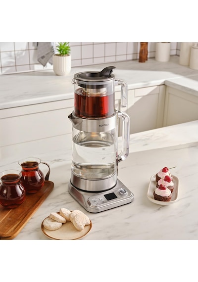 Refika'dan Xl Cam Çay Makinesi Chrome Diğer