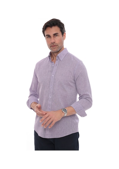 Slim Fit Uzun Kol Yaka Düğmeli Nefes Alan Keten Hediye Kutulu Erkek Gömlek Fs-004548 - Lila-3237 Slim Fit Uzun Kol Yaka Düğmeli Nefes Alan Keten Hediye Kutulu Erkek Gömlek Fs-004548 - Lila-3237