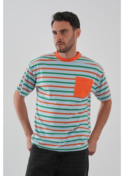Alexander Gardi Alexandergardı Cep Detaylı Çizgili T-shirt Bordo