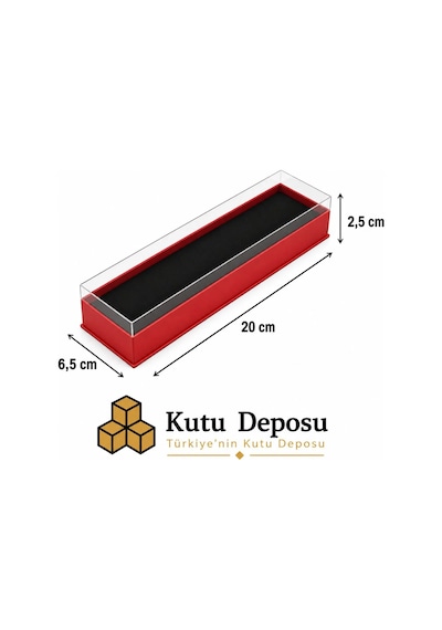 6,5x20x2,5 Cm Asetat Kapaklı Tespih Ve Takı Kutusu-kırmızı Demonte 50 Adet
