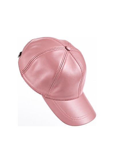 Papucumun Dünyası Hakiki Deri Erkek/kadın Beyzbol Spor Şapka Tozpembe