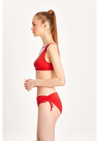 Too Salty Swimwear Kadın Kırmızı Üçgen Toparlayıcı Alttan Ayarlı Klasik Bel Bikini Takımı 24s109st Kırmızı