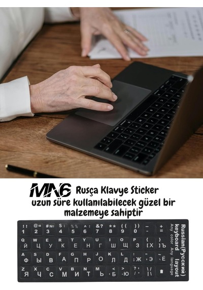 Mr01 Rusça Klavye Sticker/3 Adet-laptop Pc Uymlu-silinmez/rusça İngilizce Klavye Etiketi