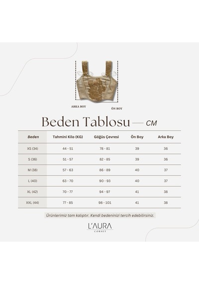 L'aura Corset Bej Rengi Jakar Desenli Bayan Korse Büstiyer