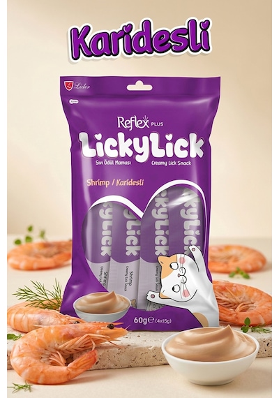 Reflex Plus Lickylick Karidesli Sıvı Ödül Maması 5li Paket
