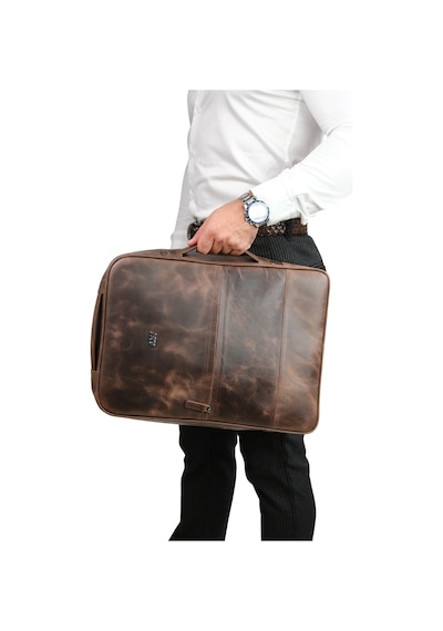 Mft Leather Hakiki Deri Unisex Sırt Çantası - Napoli 4212 Tiguan Kahve