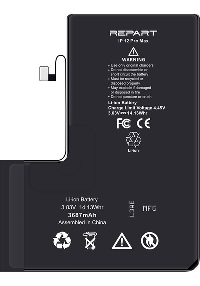 İphone 12 Pro Max Uyumlu Güçlendirilmiş Yüksek Kapasite Batarya - 4350 Mah