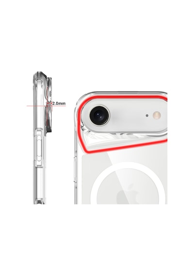 Apple Uyumlu iPhone 17 Air Kılıf Zore M-safe Şarj Özellikli T-max M-safe Kapak Şeffaf