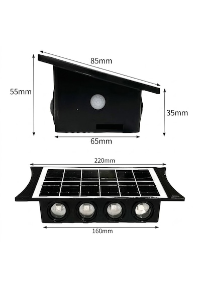 Panther Solar 8 Ledli Çift Yönlü Dekoratif Duvar Apliği Çift Renkli 2 Adet