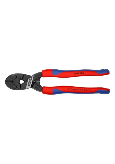 Knipex Cobolt Kompakt Cıvata Kesiciler Siyah Attramentize, İnce Çok Bileşenli Çeneler 200 Mm 71 02 200