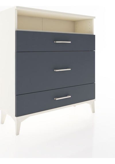 Arges Şifonyer Tek Raflı 3 Çekmeceli 88x30x96 Aytaşı-antrasit Aytası