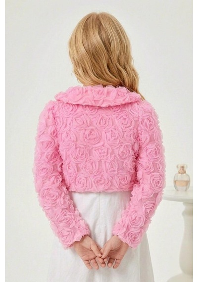Mnk Baby & Kids Luvia Lase Detay Kız Çocuk Bolero M00812 Pembe