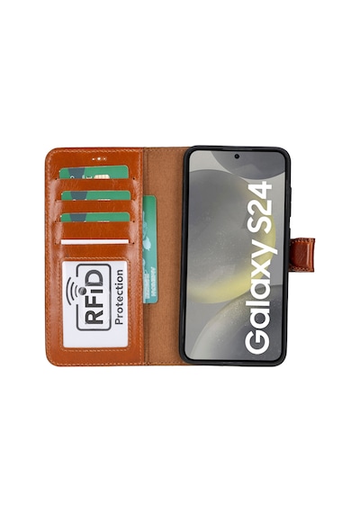 Samsung Galaxy S24 Plus Uyumlu, Deri Cüzdanlı Kılıf, Efektli Taba 091 Sıyah