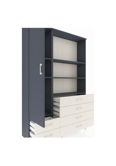 Arges Dolap 7 Raflı 6 Çekmeceli Tek Kapaklı 132x30x195 Antrasit-antrasit/aytaşı Antrasıt/aytası Arges Dolap 7 Raflı 6 Çekmeceli Tek Kapaklı 132x30x195 Antrasit-antrasit/aytaşı Antrasıt/aytası