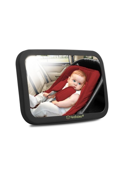 Keababies 360 Bebek Araba Aynası, Kırılmaz, Şık Siyah, Güvenli ve Geniş Görüş Arabada Bebek Var Sticker