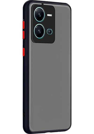 Vivo V25/X80 Lite London Serisi Plastik Kılıf Buzlu Siyah Al3415