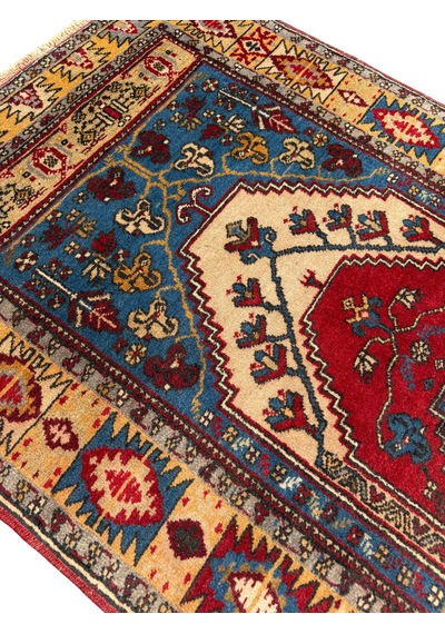 El Dokuma Hatalı Yahyalı Seccade Namazlık 100x157 Kök Boya Yün Halı Renkli