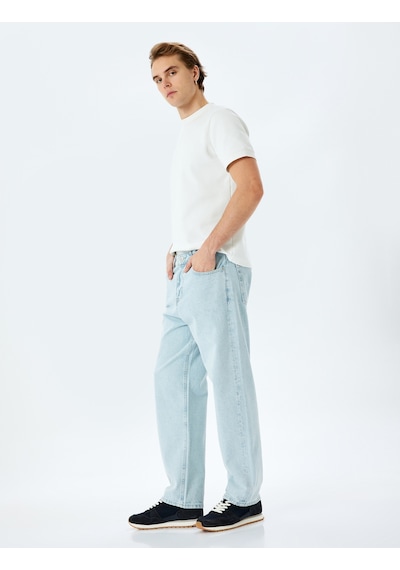 Koton Normal Bel Pamuklu Bol Baggy Jean Pantolon Açık İndigo 5sam40038nd Açık İndigo Koton Normal Bel Pamuklu Bol Baggy Jean Pantolon Açık İndigo 5sam40038nd Açık İndigo