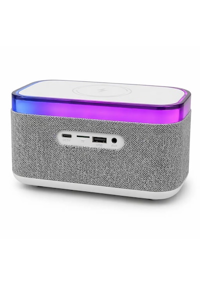 Jedel Sa-148 Kablosuz Işıklı Bluetooth Hoparlör 3in1 - 15w Kablosuz Şarj - Dekoratif Çalar Saat / Alarm - Kablosuz Bluetooth Hoparlör Ses Bombası