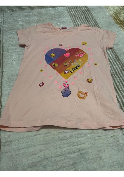 Monili Kız Çoçuk T-shirt Açık Pembe