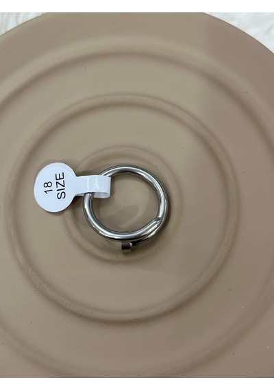Premium Gümüş Renk Şık Ve Parlak Modern Çivi Model 316l Çelik Yüzük 18 Ölçü
