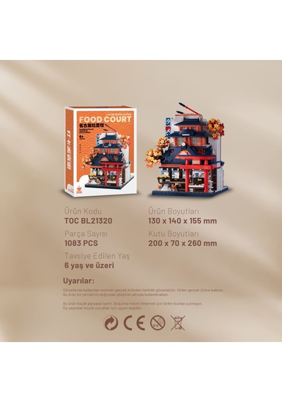 Balody Lezzet Sokağı Japon Lokantası Bl21320 Mini Blok Yapı Oyuncakları Seti