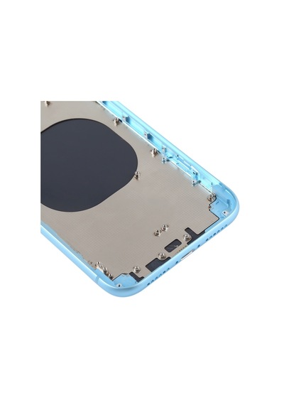 Cbtx Kamera Lensli Ve Sım Kart Tepsisi Ve Apple Uyumlu iPhone Xr Mavi İçin Yan Anahtarlarla Arka Gövde Kapağı