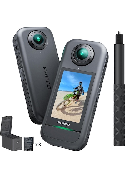 Akaso 360 Creator Combo Aksiyon Kamera 5.7k 360 Video, 48mp Sensör, 72mp 360 Fotoğraf, Görünmez Se Siyah