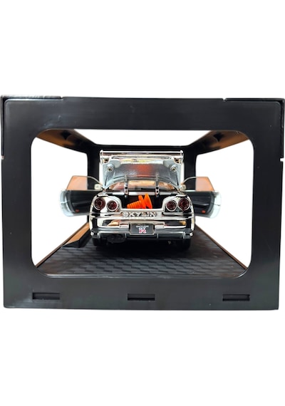 1:24 Metal Model Koleksiyon Araba Nissan Skyline Gt-r R34 Gümüş 19 Cm Döner Ön Tekerler 1:24 Metal Model Koleksiyon Araba Nissan Skyline Gt-r R34 Gümüş 19 Cm Döner Ön Tekerler