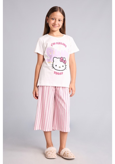 Defacto Hello Kitty Kısa Kollu Pijama Üstü Esnek Belli Kapri Pijama Altı 2li Pijama Takımı Kız Çocuk H2766a826sppn424 Pembe-pn424 Defacto Hello Kitty Kısa Kollu Pijama Üstü Esnek Belli Kapri Pijama Altı 2li Pijama Takımı Kız Çocuk H2766a826sppn424 Pembe-pn424