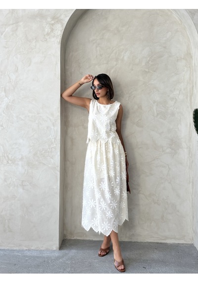 Verymoda Nakışlı Etek D2914 Taş