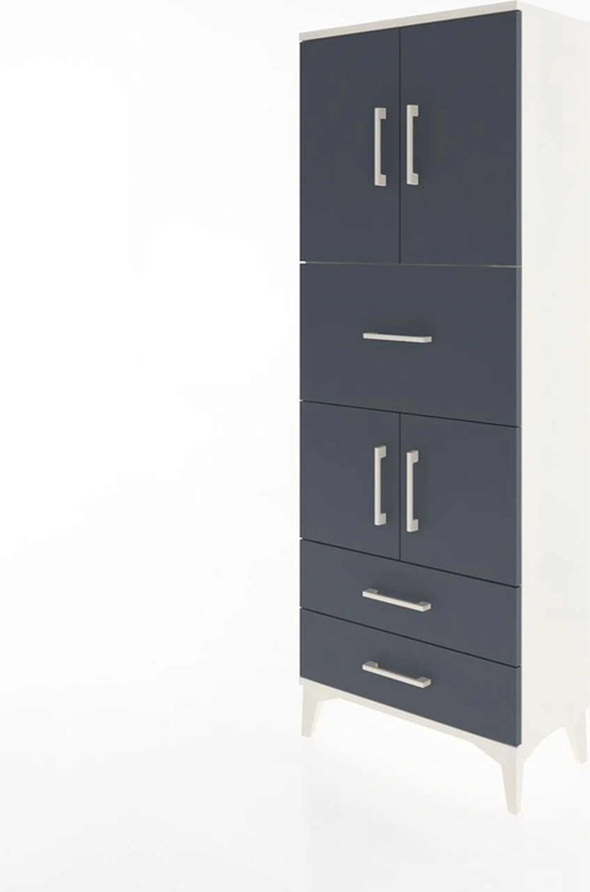 Arges Dolap 3 Raflı 3 Çekmeceli 4 Kapaklı 60x30x163 Aytaşı-an... Aytaşı
