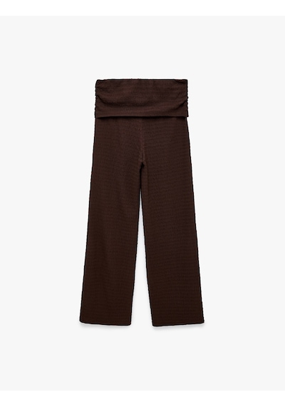 Koton Bürümcük Kumaş Dokulu Belden Kat Detaylı Düz Bol Paça Pantolon Kahverengi 6sak40133ek Kahve Koton Bürümcük Kumaş Dokulu Belden Kat Detaylı Düz Bol Paça Pantolon Kahverengi 6sak40133ek Kahve