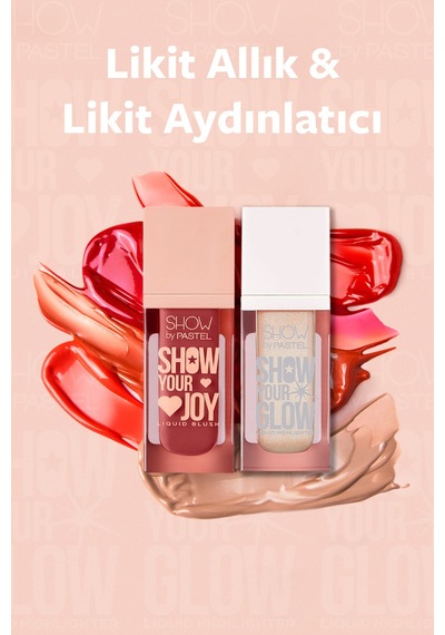 Pastel Show By Mix & Match Glow Liquid Highlighter 72 & Joy Liquid Blush 55 Pembe