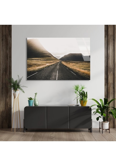 Tepeler Arası Yol - Cam Tablo - Deg1285 140 X 90 Cm
