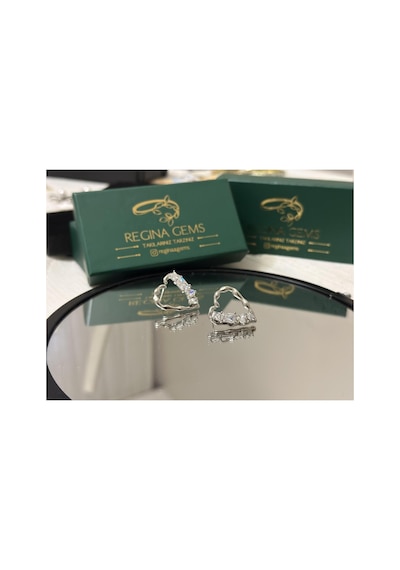 Golden Cascade Crystal Hoop Küpe Gümüş