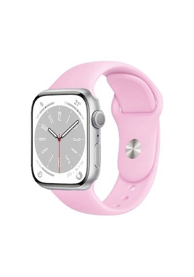 Forzacase Apple Uyumlu  Watch 10 Series 46mm İle Silikon Kordon Kayış - Fc005 Pembe