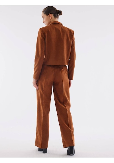 Süet Camel Bol Paça Pantolon 001
