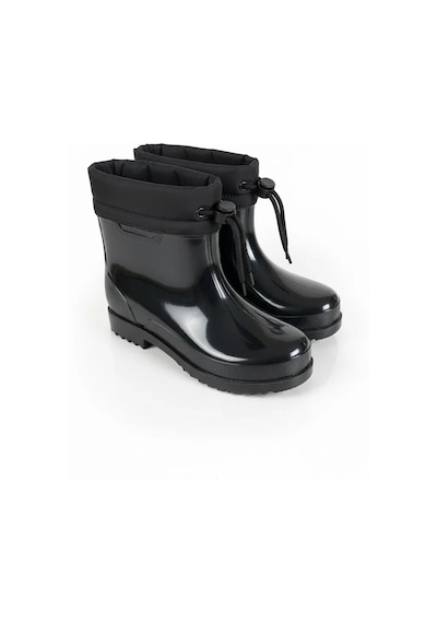 Konçlu Peluşlu Unisex Potin Yağmur Botu 36-40 Siyah Siyah