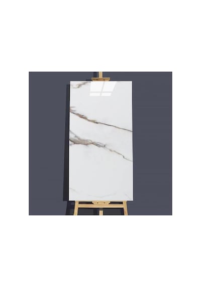 Ukab Dekor Kendinden Yapışkanlı Esnek Köpük Beyaz Pvc Mermer Panel 60x30 Cm Banyo Wc Mutfak Gri Ve Altın Desenli M