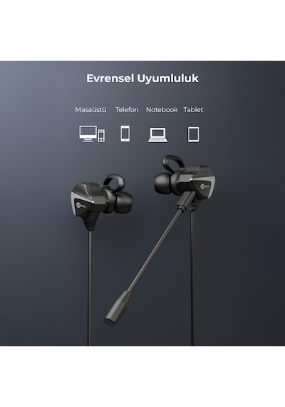 Lecoo HT105 Kablolu 3.5mm Jacklı Çıkartılabilir Mikrofonlu Kulak İçi Gaming Kulaklık