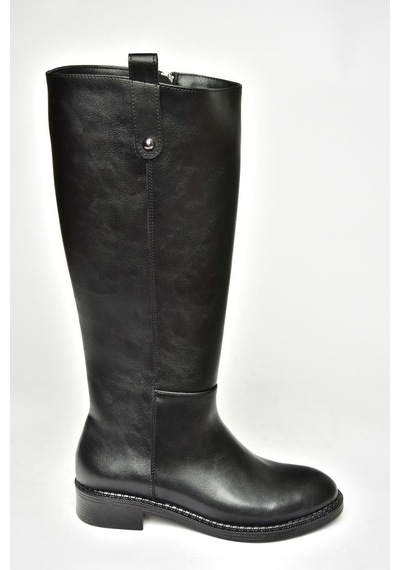 Fox Shoes T590962009 Siyah Alçak Topuklu Kadın Çizme Siyah